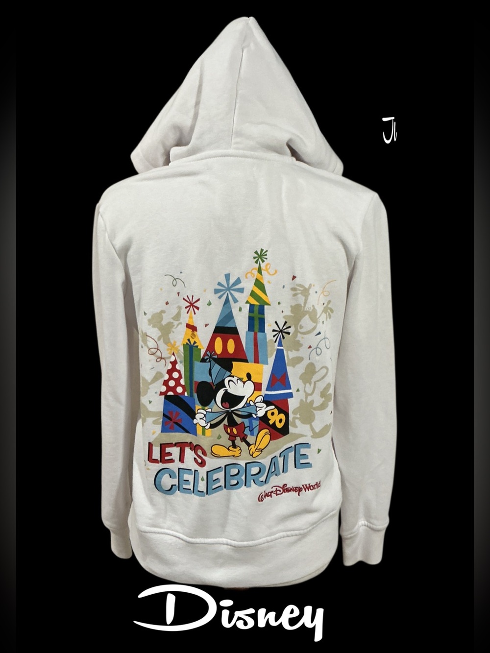 DISNEY PARKS Lets Celebrate Mickey Mouse 90th Anniversary Hoodie Size Medium